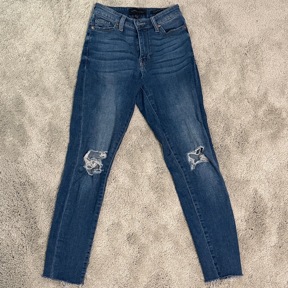 Kendall & Kylie Blue Distressed Skinny Jeans